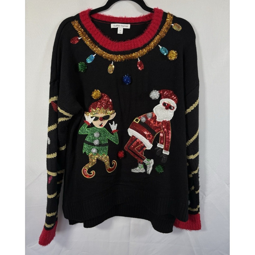 celebrate together woman's Christmas sweater size xl long sleeves‎ pullover